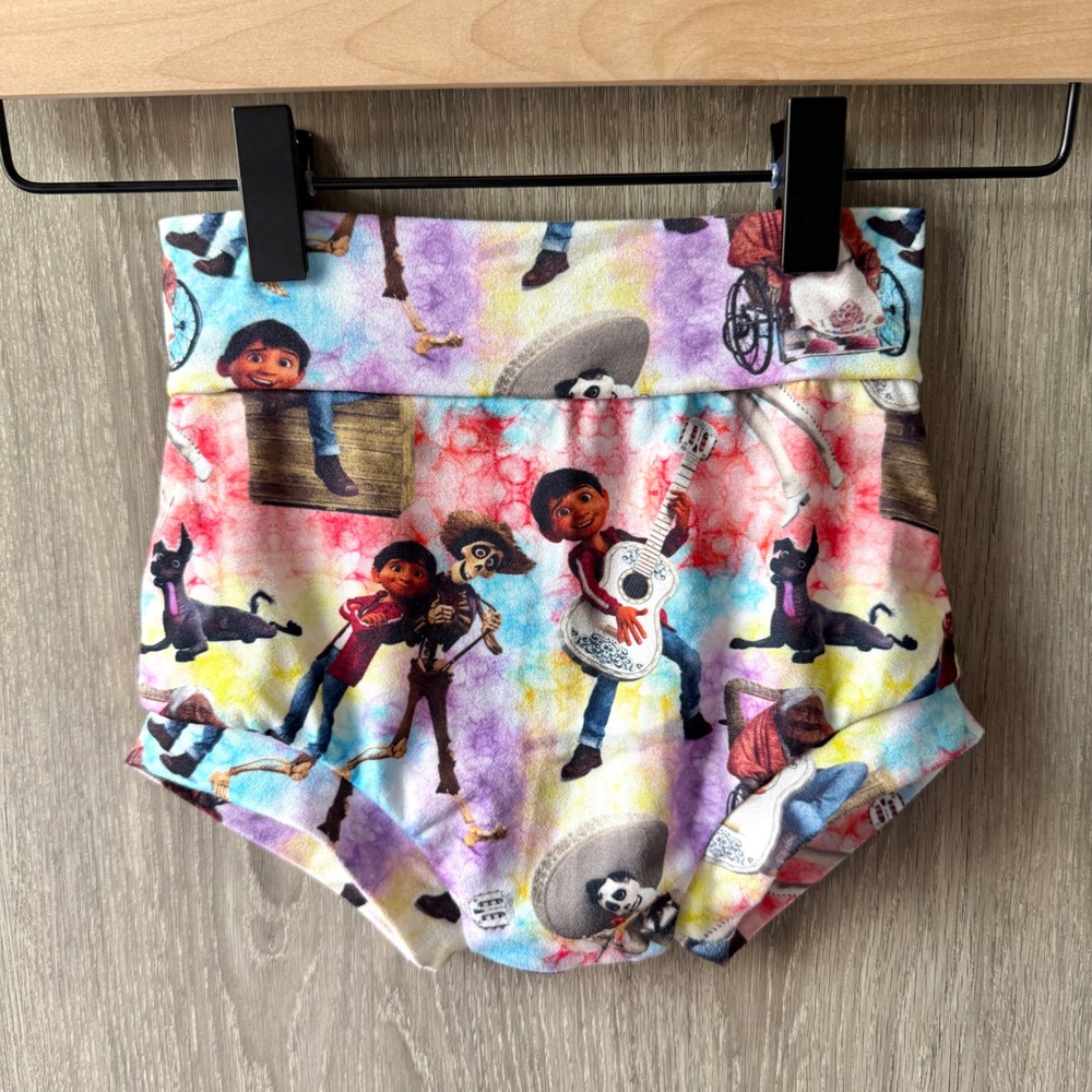 Handmade Custom Coco Bloomers Shorts Girls 5/6 Multicolor Tie Dye Disney Pixar